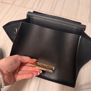 Zac Posen Black and Gold Shoulder Bag